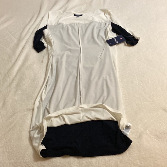 Chaps color block dress, lined, medium, white and black, NWT - Picture 10 of 11